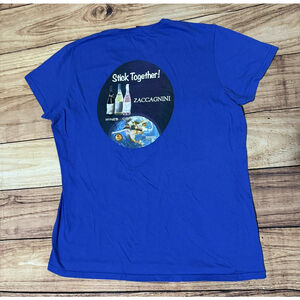 ZACCAGNINI Wine Promotional T Shirt Winesu.com Women’s Size Large L Blue